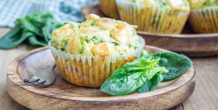 Petits flans aux épinards et crevettes