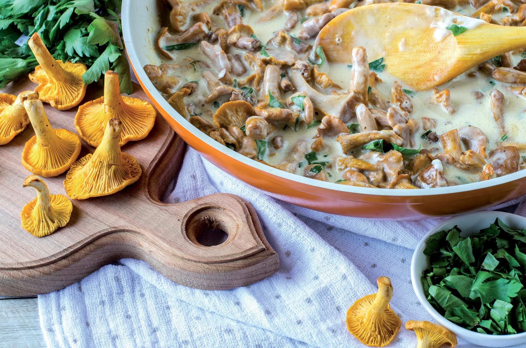 Girolles crème muscatée Penser Santé