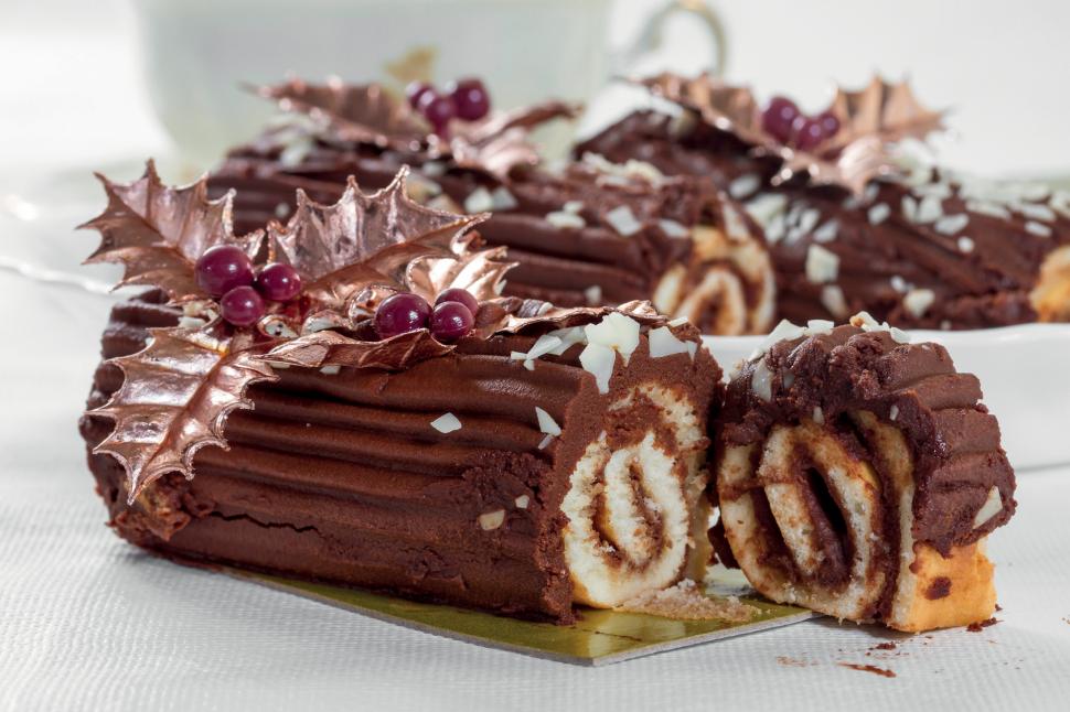 Bûche chocolat châtaigne Sans gluten, sans sucre, sans lactose