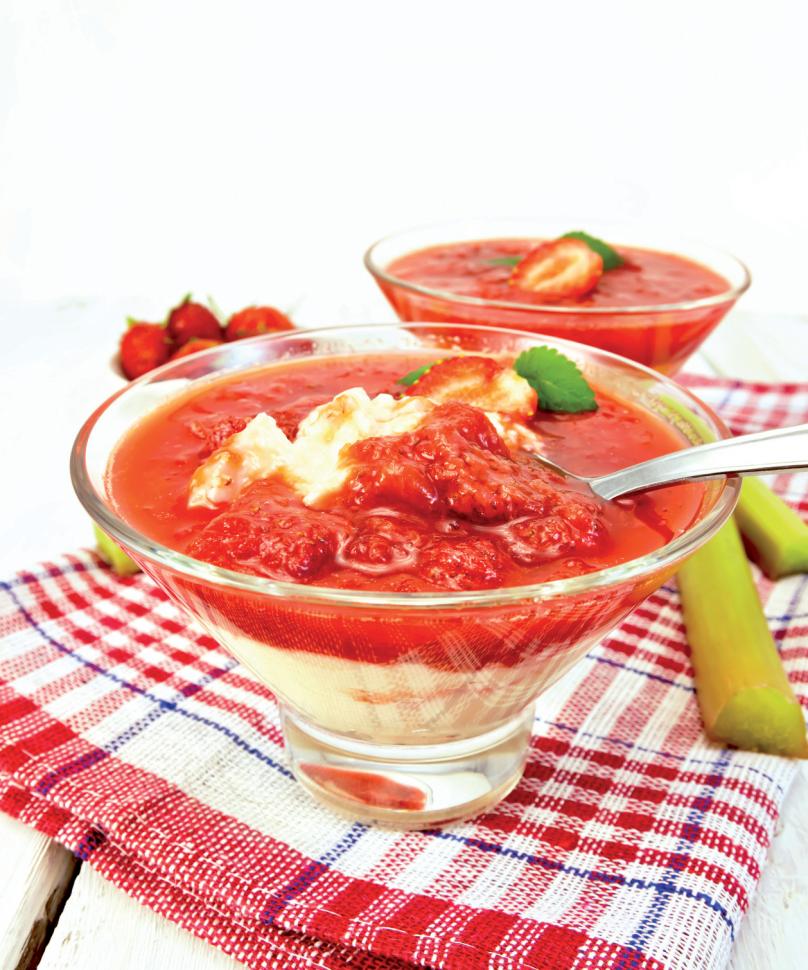 Mousse de rhubarbe et de fraise