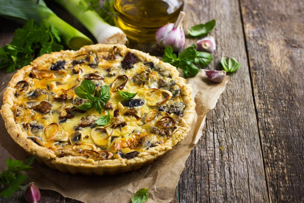Frittata aux champignons et poireaux