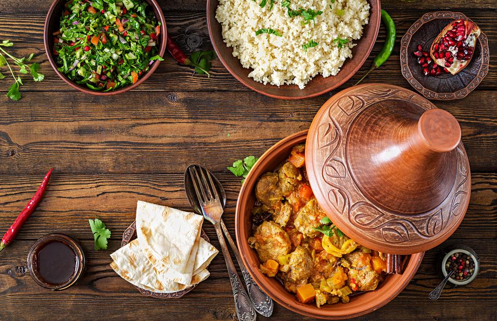 Tajine de poulet aux fruits secs et à la patate douce